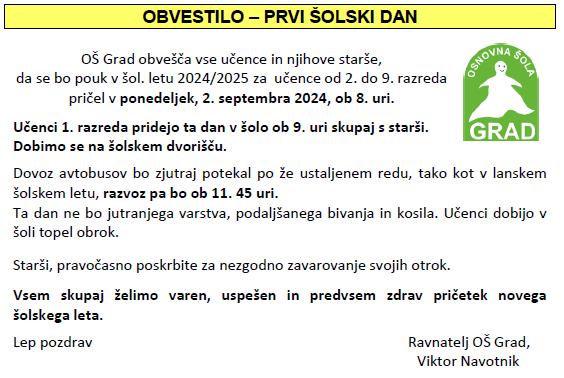 PRVI ŠOLSKI DAN